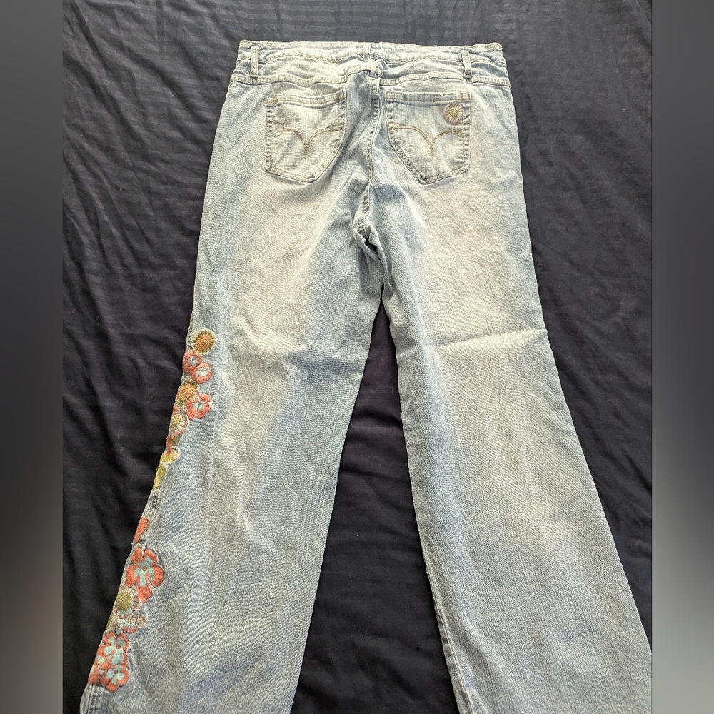 Faded Glory Embroidered Boho Flare Jeans - Picture 3 of 12